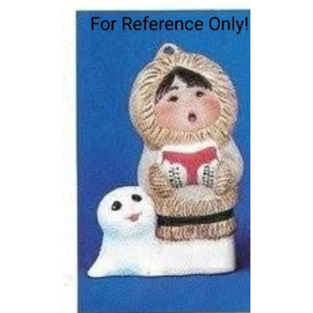 Vintage Alberta's Molds A-436 Inuit Child with Seal Ornament Ceramic Mold 1984